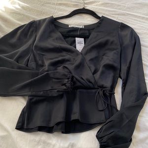 NEW Abercrombie Black Silk Crop; Never Worn